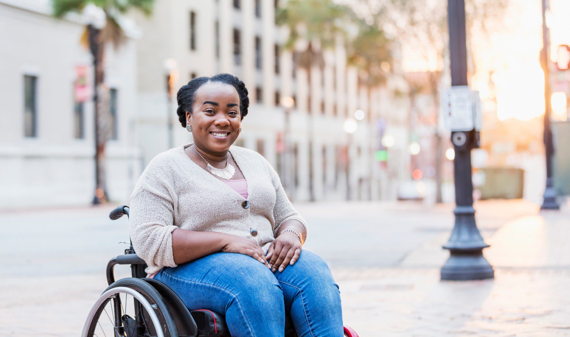 Client in wheelchair